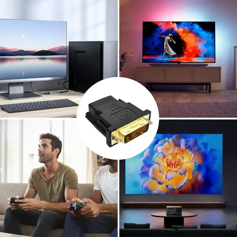 Bi-Directional DVI-I 1080P Male to Male Converter Multimedia Interface Adapter DVI 24+1 toHDMI Compatible Cable Adapter