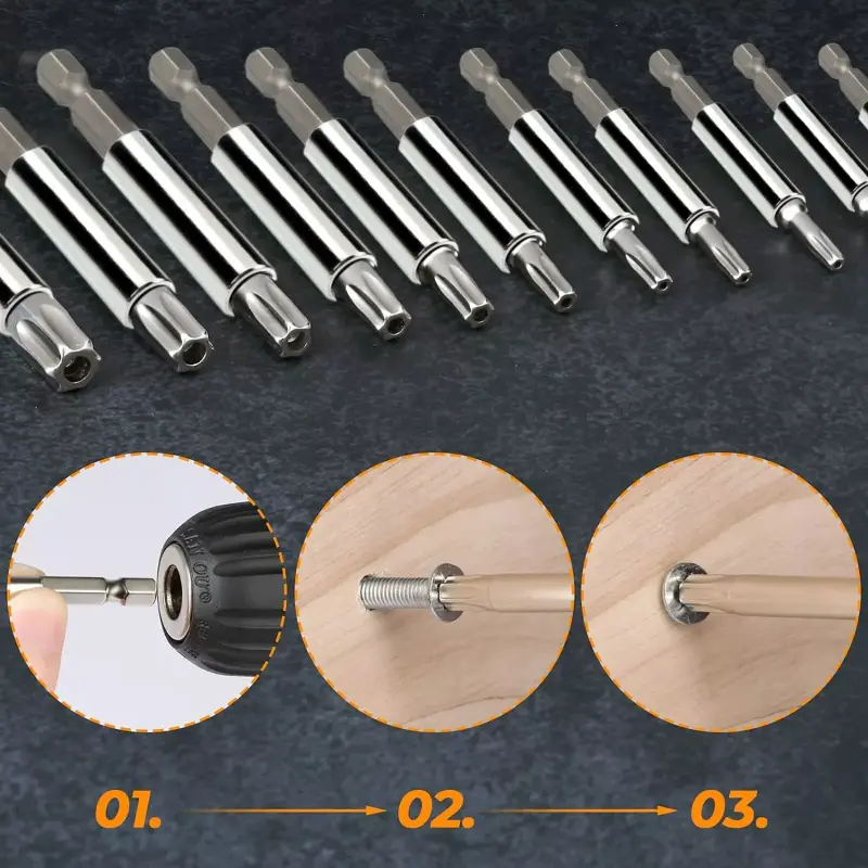 33PCS Torx Bit Set Tamper Proof Security Torq Hex Star Spanner Tri Wing Screwdriver High Hardness Electric Bit Set Remover Tool