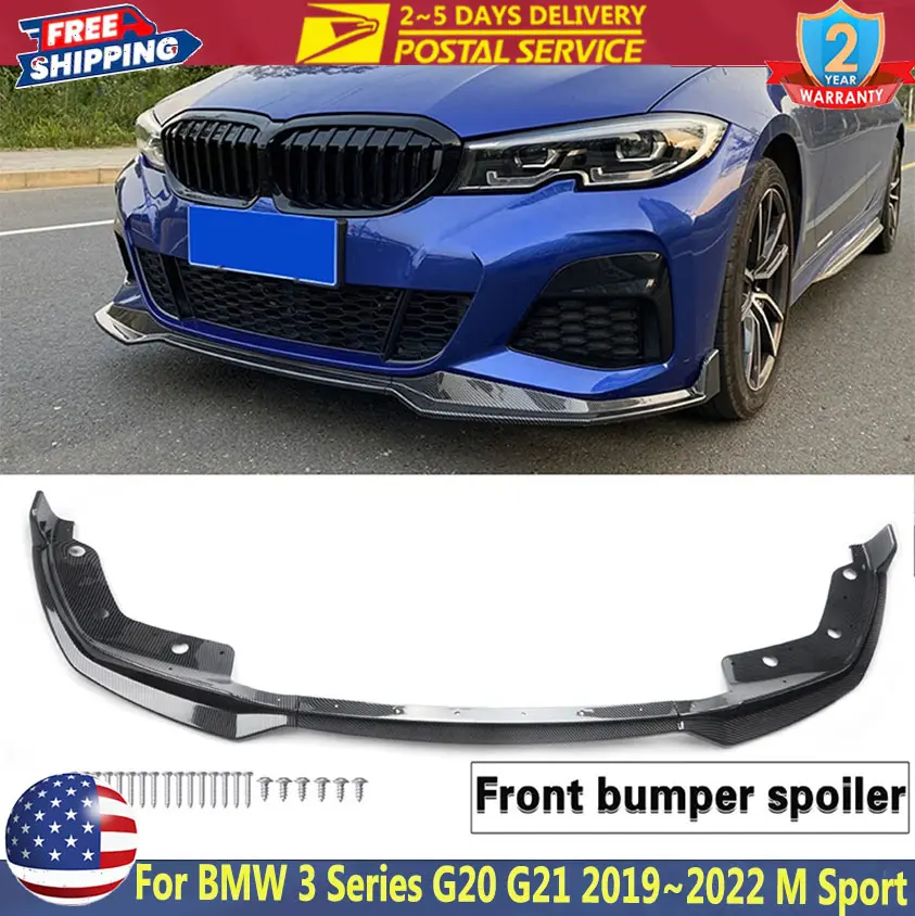 Carbon Fibre Car Front Bumper Splitter Lip For BMW 3 Series G20 G21 320i 330i M340i 2019~2022 M Sport Diffuser Guard Body Kit