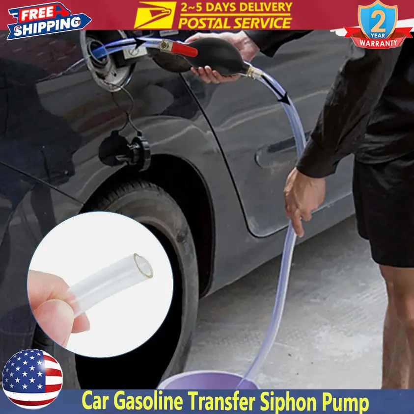 Multifunctional Car Gas Transfer Siphon Pump Gasoline Siphone Hose Oil Water Fuel Transfer Hand Pump Metal Hose Clamp Leakproof