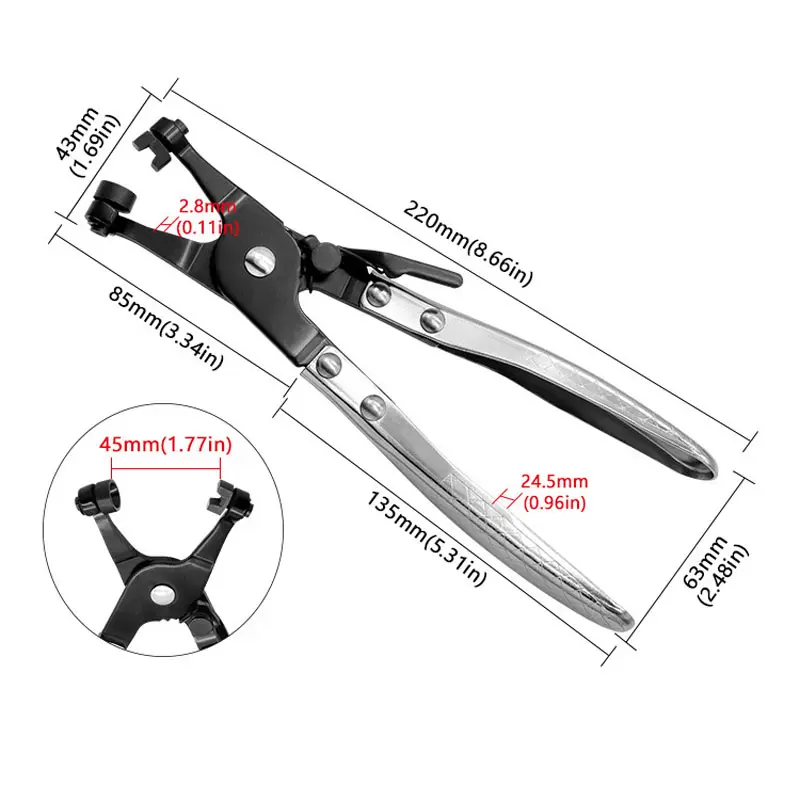 1pcs Clamp Puller Locking Car Hose Clamps Pliers Water Pipe Hose Flat Band Ring Type Tool for Garden Auto Removal Tools