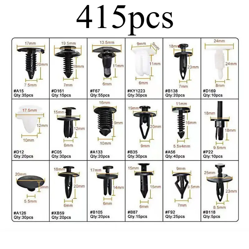 Auto Fastener Clip Interior Replacement Parts, Bumper Retainer Clips Door Trim Panel Fender Clips for Ford Toyota Honda Chrysler