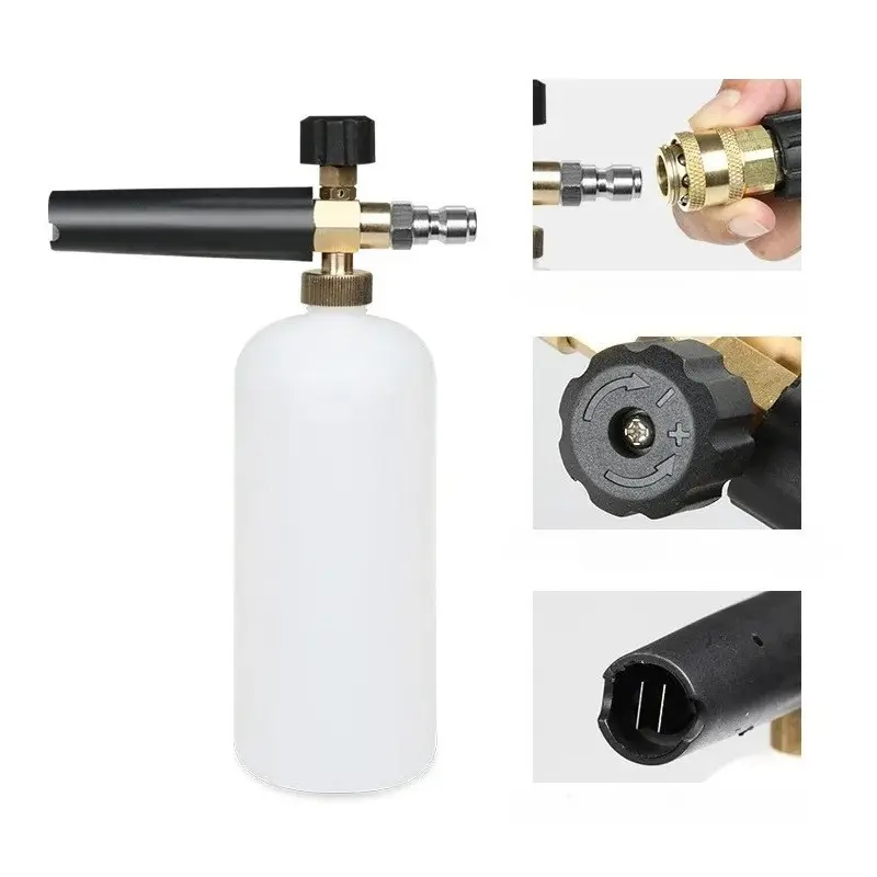 1pc Foam Cannon, Heavy-duty Vehicle Foam Shock Wave Wide-neck Adjustable Snow Foam Gun And Thick Foam, With 1/4 Inch Quick Conne