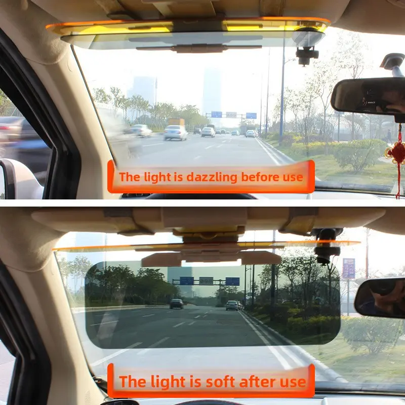 HD Anti-Glare Sunglasses Car Sun Visor Day & Night Vision Driving Mirror UV Protection Flip-Down Foldable Interior Accessories