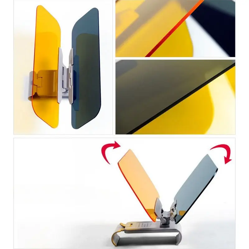HD Anti-Glare Sunglasses Car Sun Visor Day & Night Vision Driving Mirror UV Protection Flip-Down Foldable Interior Accessories