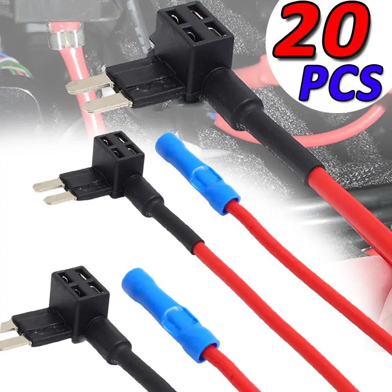 20PCS Car Fuse Box Electrical Appliances Mini Medium Car Fuse Blades Holder Auto Circuit Extender Add-a-circuit Power M2 Adapter