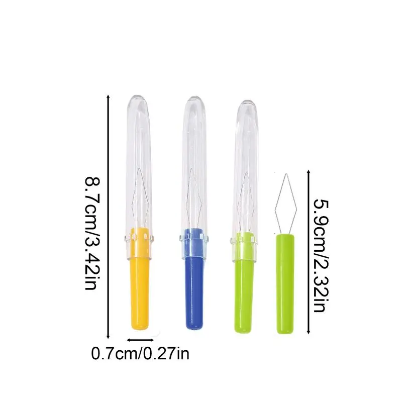 3-Pack Needle Threader Elderly Friendly Quick Threading Manual Sewing Machine Sewing Thread Quick Needle Threader (Random Colors