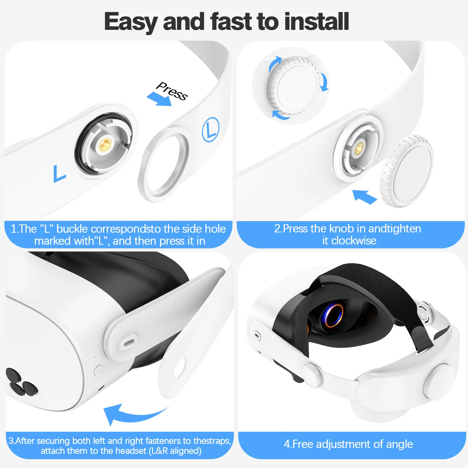 Headband compatible with Oculus Quest 2/Quest 3/3S, VR accessories, replaceable adjustable Elite Headband for enhanced comfort