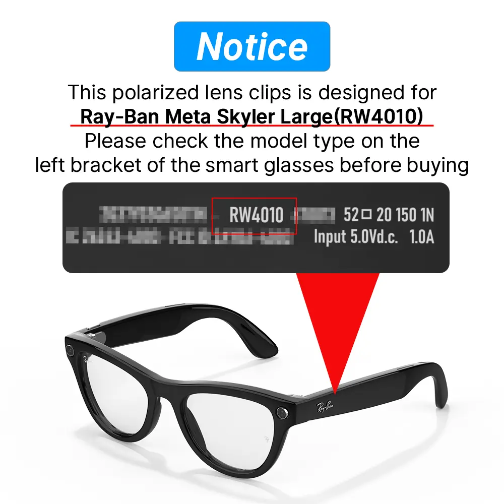 HiBLOKS For Ray-Ban Meta Skyler RW4010 Glasses Clip UV Protection Travel Drive Car Fishing Sunglasses lenses Glasses Accessories