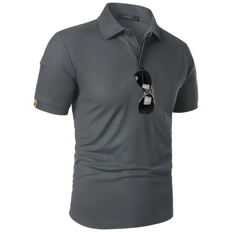 Summer Mens Short Sleeve Polo Shirt Sports Tennis T-Shirt Moisture-Wicking Shirts Breathable Button Streetwear Oversized T Shirt