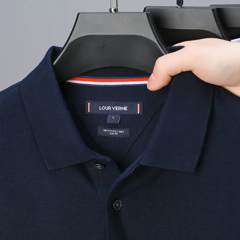 High-end Luxury Men's Polo Shirt Lapel Shark Embroid Short sleeve 100Cotton T-shirt Business Fashion Office Golf Summer Menswear