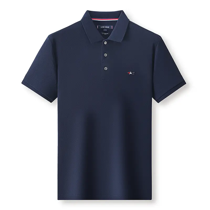 High-end Luxury Men's Polo Shirt Lapel Shark Embroid Short sleeve 100Cotton T-shirt Business Fashion Office Golf Summer Menswear