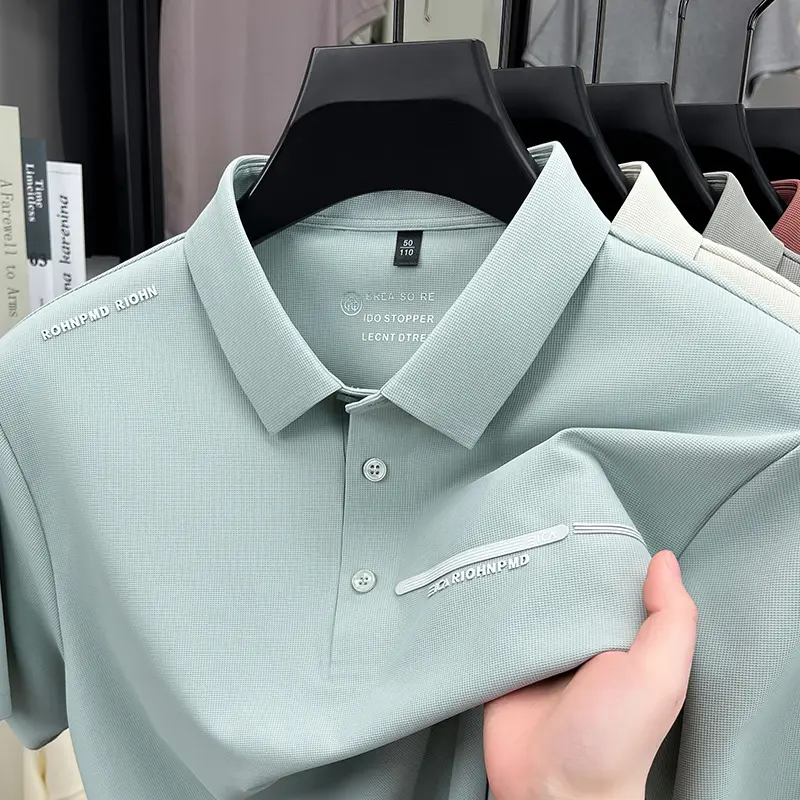 Luxury fashion brand men's short sleeve polo shirt summer popular sports and leisure style fashionable ice silk cool new T-shirt