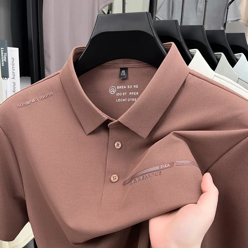 Luxury fashion brand men's short sleeve polo shirt summer popular sports and leisure style fashionable ice silk cool new T-shirt