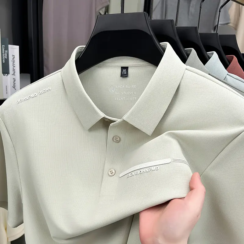 Luxury fashion brand men's short sleeve polo shirt summer popular sports and leisure style fashionable ice silk cool new T-shirt