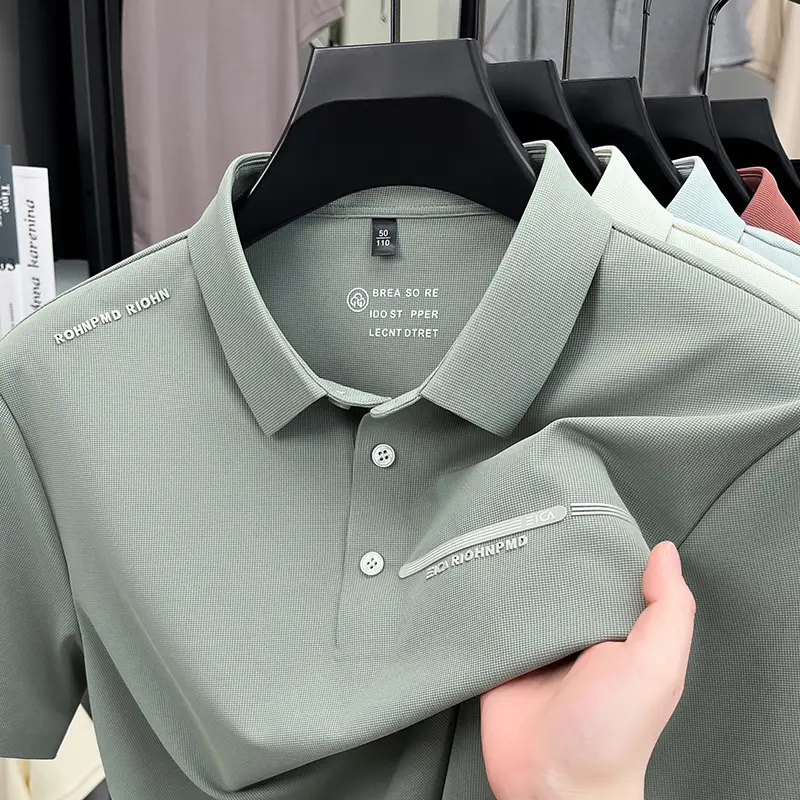 Luxury fashion brand men's short sleeve polo shirt summer popular sports and leisure style fashionable ice silk cool new T-shirt