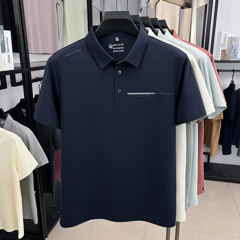 Luxury fashion brand men's short sleeve polo shirt summer popular sports and leisure style fashionable ice silk cool new T-shirt