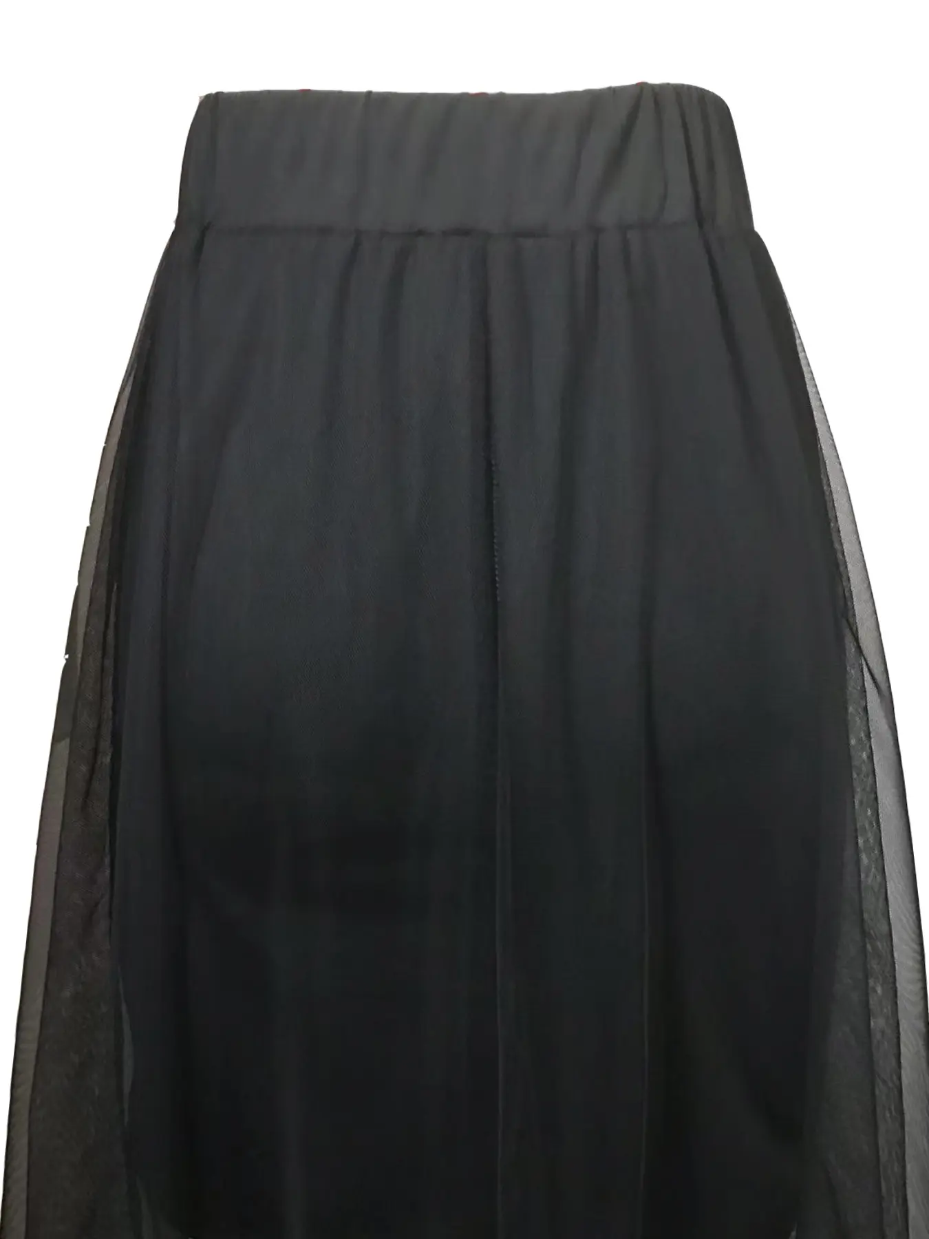 Women's mesh patchwork skirt Elastic high-waisted A-line skirt Beach vacation shade Long skirt Fashion PROM party dress