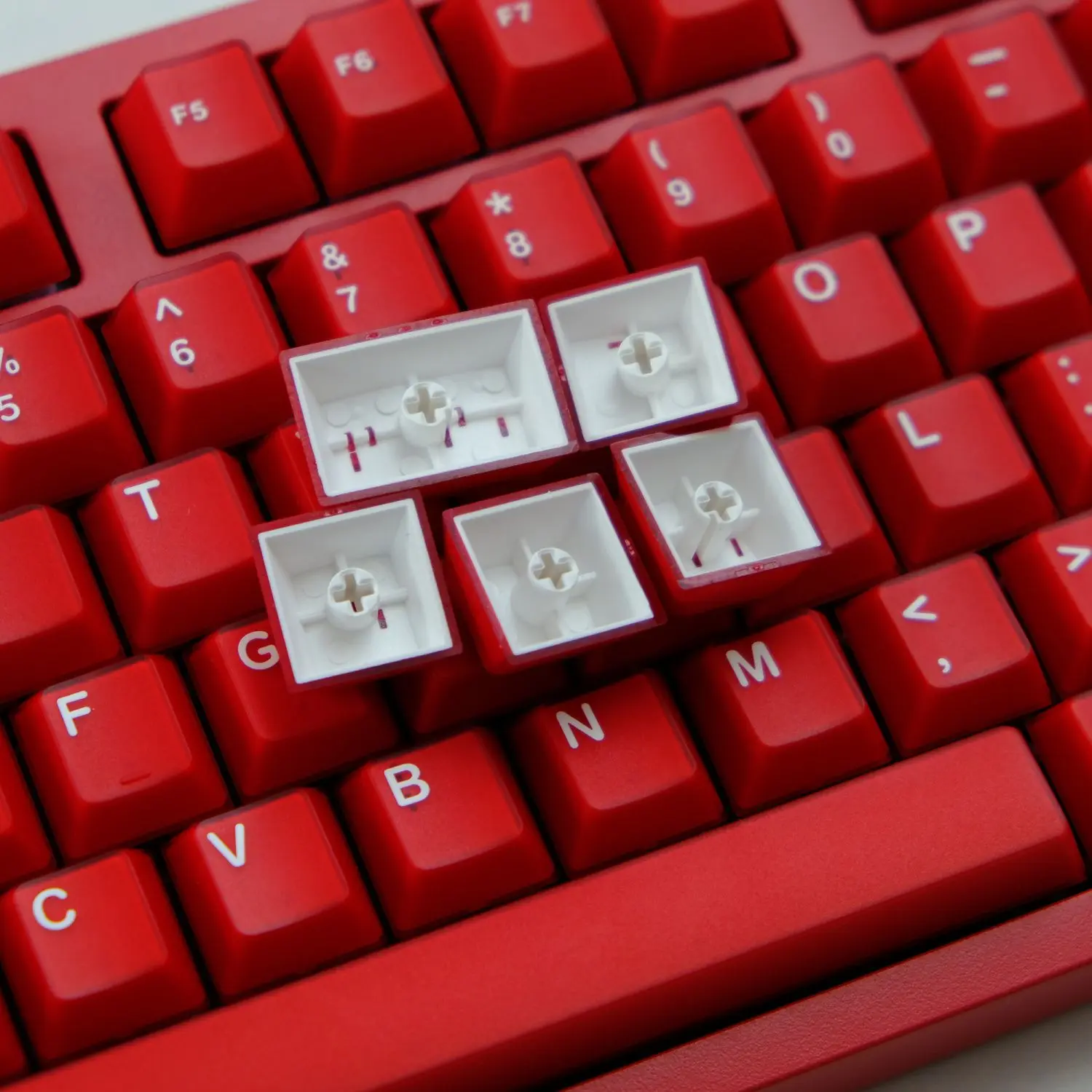 114 Keys Red Jade Double Shot ABS Keycap Cherry Profile Semi Transparent Keycap for Gateron Cherry MX Switches Gaming Keyboard