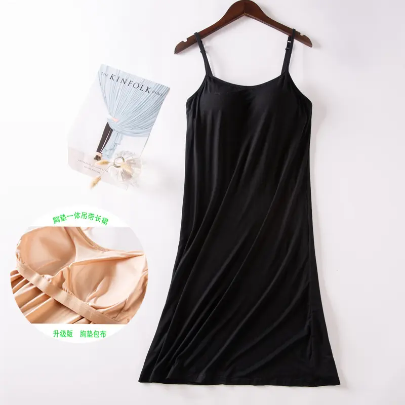 Modal Night Dress Chest Pad Suspenders Lingeries Summer Women's Nightgowns Sexy Nightwear Female Comfortable Sleep Shirts