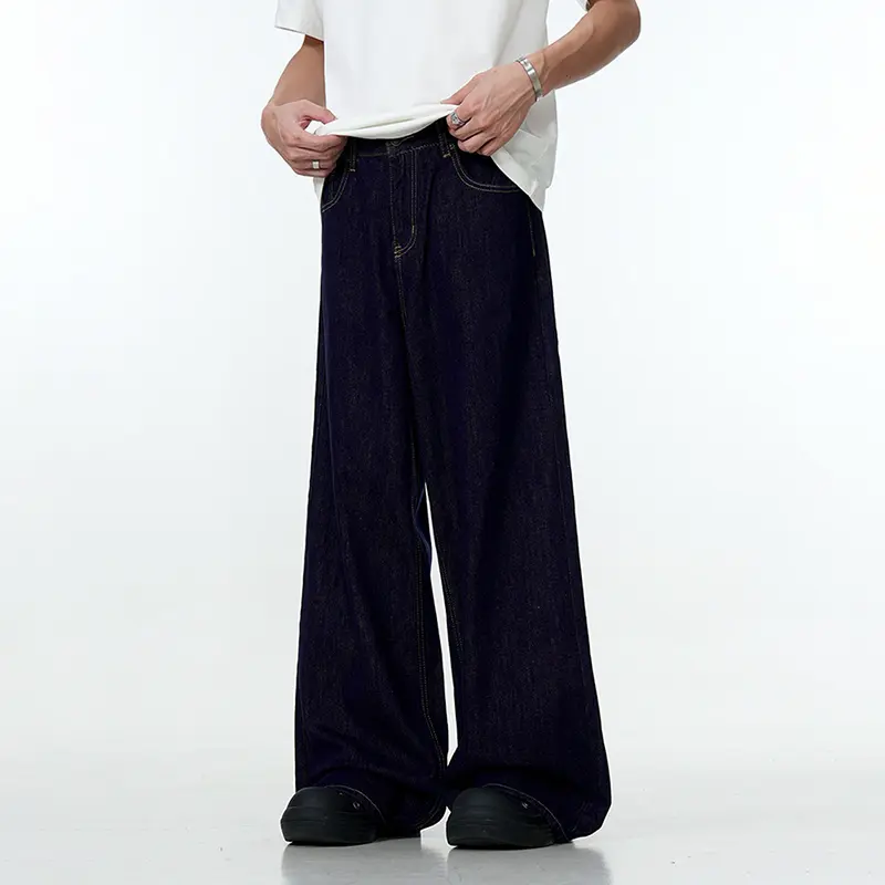 IEFB Men's Jeans New Fashion Trend American Style Minimalist Straight Leg Denim Pants Loose Fit Summer Streetwear 9W3003