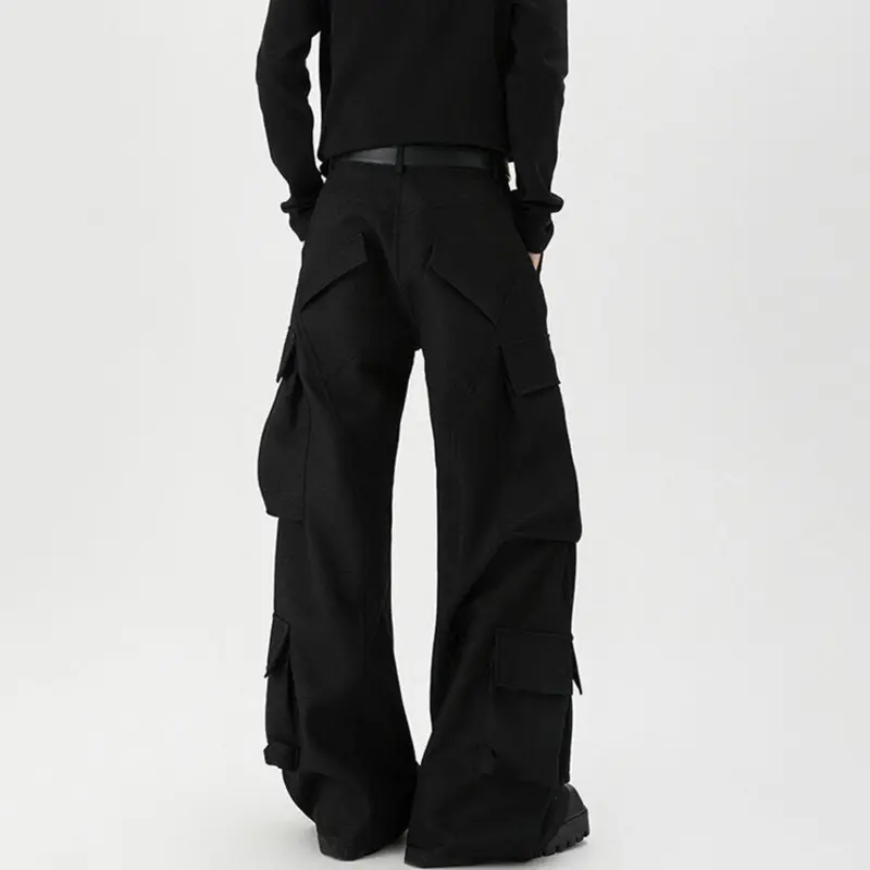 IEFB Summer Autumn Men's Cargo Pants Personality Multi Pockets Baggy Male Overalls Black High Street New Fashion Trend 9W3180