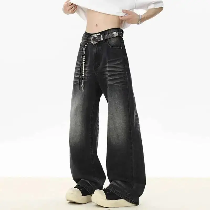 IEFB Men's Jeans New Spring American Style Straight Leg Denim Pants Handsome Curved Knife Design Male Trousers 2025 9W1530