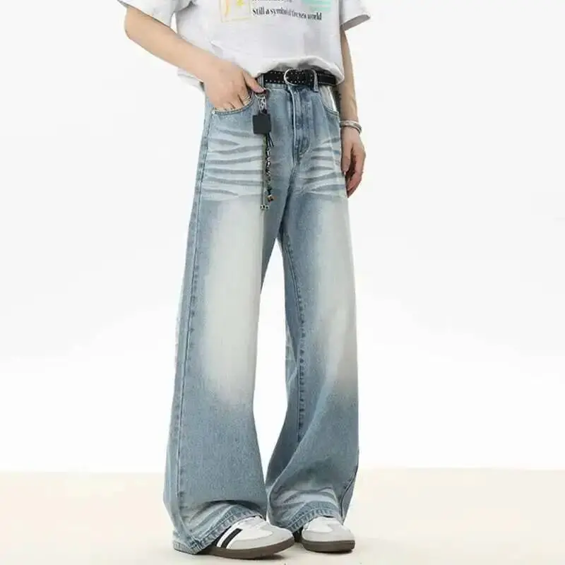IEFB Men's Jeans New Spring American Style Straight Leg Denim Pants Handsome Curved Knife Design Male Trousers 2025 9W1530