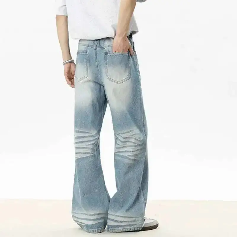 IEFB Men's Jeans New Spring American Style Straight Leg Denim Pants Handsome Curved Knife Design Male Trousers 2025 9W1530