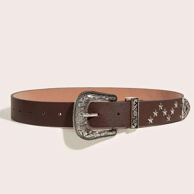 IEFB New Style Belts Decoration Men Star Rivets Trend Fashion Punk Style Wide Belt Personality Women Jeans Belt 9W425