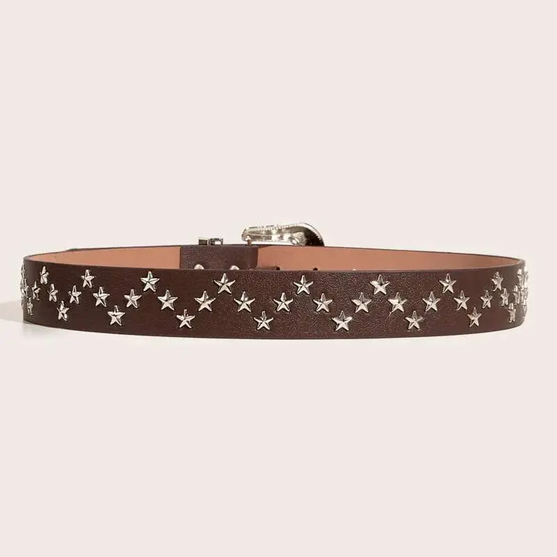 IEFB New Style Belts Decoration Men Star Rivets Trend Fashion Punk Style Wide Belt Personality Women Jeans Belt 9W425