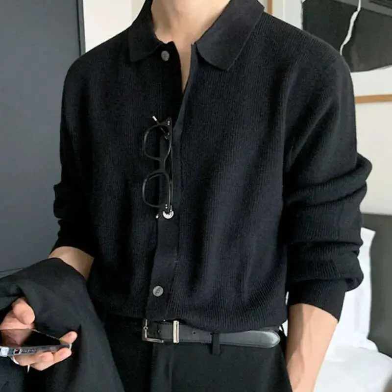 IEFB Cardigan Men's Sweater Autumn Korean Fashion Loose Trend Light Long Sleeve Knitted 2023 Solid Color Male Tops Casual 9A5469