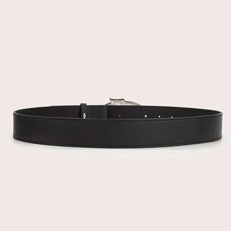 IEFB Fashion Men's Belts Solid Color Casual Metal PU Leather Simple Buckle Waistband Jeans Skirt Accessories Simple Unisex 9W675