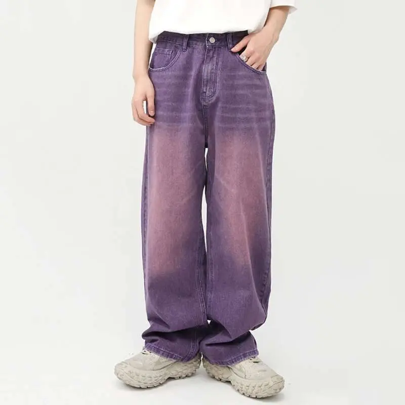IEFB Men's Jeans New Korean Personality Straight Wide Leg Denim Pants Fashion Autumn Spring Vintage Male Trousers 9A5577