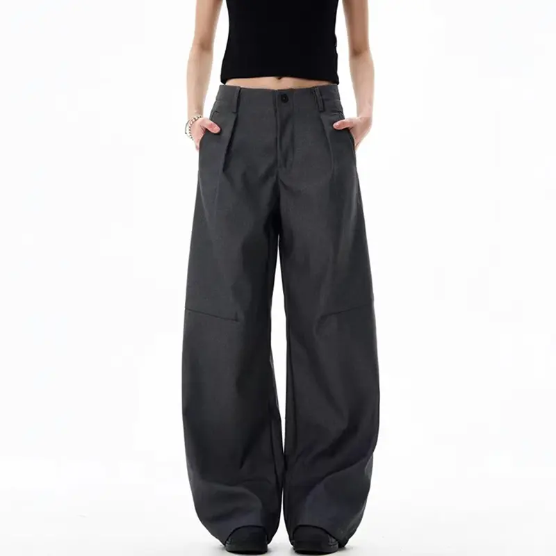 IEFB American Style Men's Suit Pants Pleated Loose Fit Casual Trousers Men Wide Leg Straight Floor Length New Trend Male 9W3772