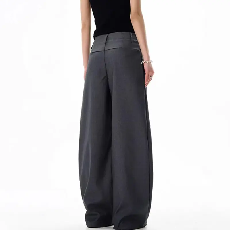 IEFB American Style Men's Suit Pants Pleated Loose Fit Casual Trousers Men Wide Leg Straight Floor Length New Trend Male 9W3772