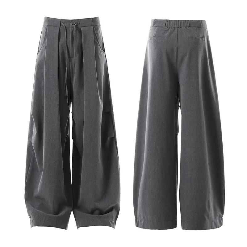 IEFB American Style Fold Thin Wide Leg Casual Pants Men Loose Draped Floor Length Trousers Male New Fashion Tide Summer 9W4031