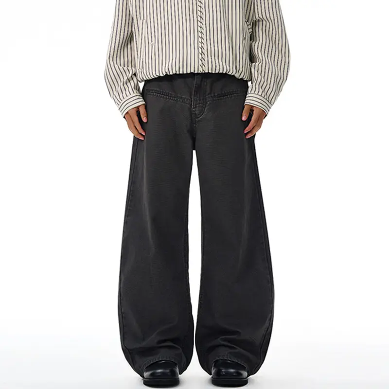IEFB Simple Men Casual Trousers All-match Solid Color Front Pocket American Style Loose Washed Vintage Male Pants Autumn 9W4272