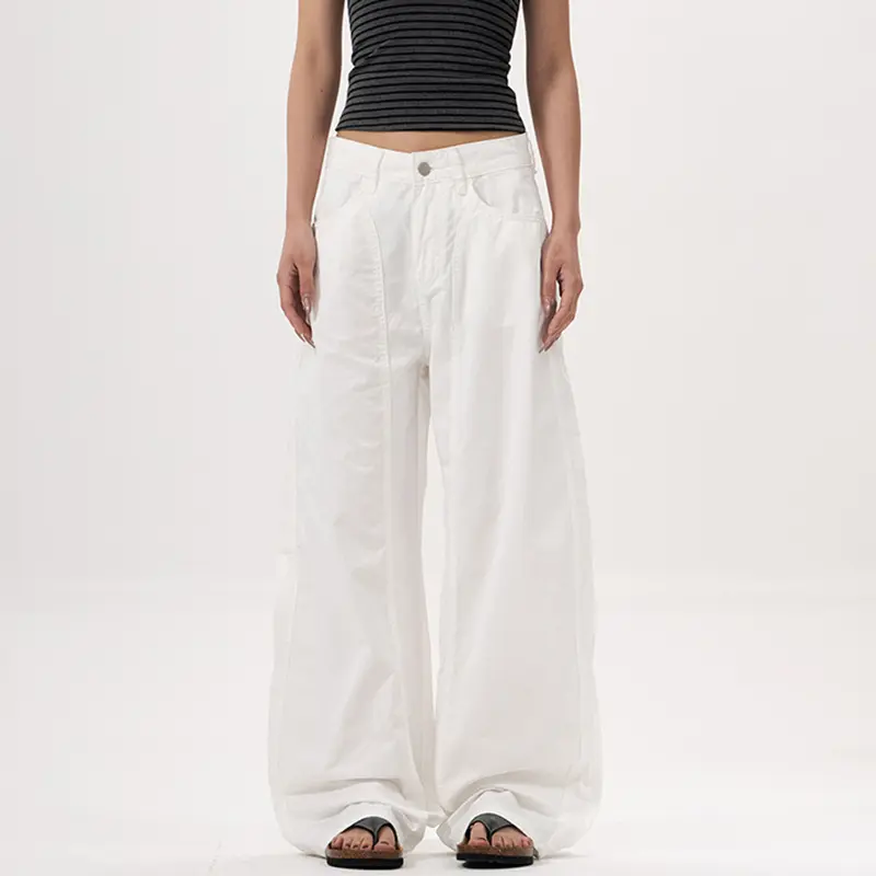 IEFB New Stylish Male Casual Pants Men's Summer Thin Breathable Draped Wide Leg Scimitar Trousers Loose Male Solid Color 9W3710