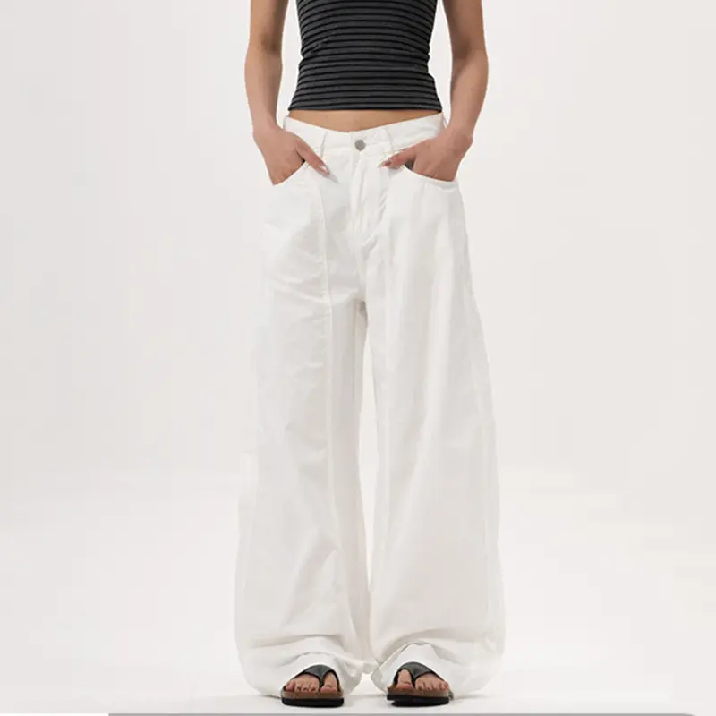 IEFB New Stylish Male Casual Pants Men's Summer Thin Breathable Draped Wide Leg Scimitar Trousers Loose Male Solid Color 9W3710