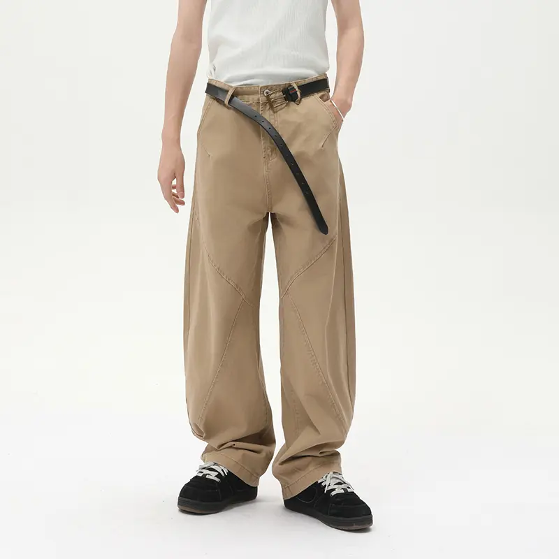 IEFB Men's Wear Wide Leg Curved Knife Pants American Deconstructed Men Overalls Trendy Loose Male Casual Trousers Vintage 9W2987