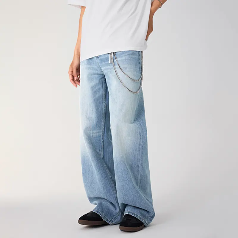IEFB Cleanfit Baggy Men Jeans Wide Leg Summer Casual New Versatile Straight Male Denim Pants Men's Clothing Loose Fit 9W3764