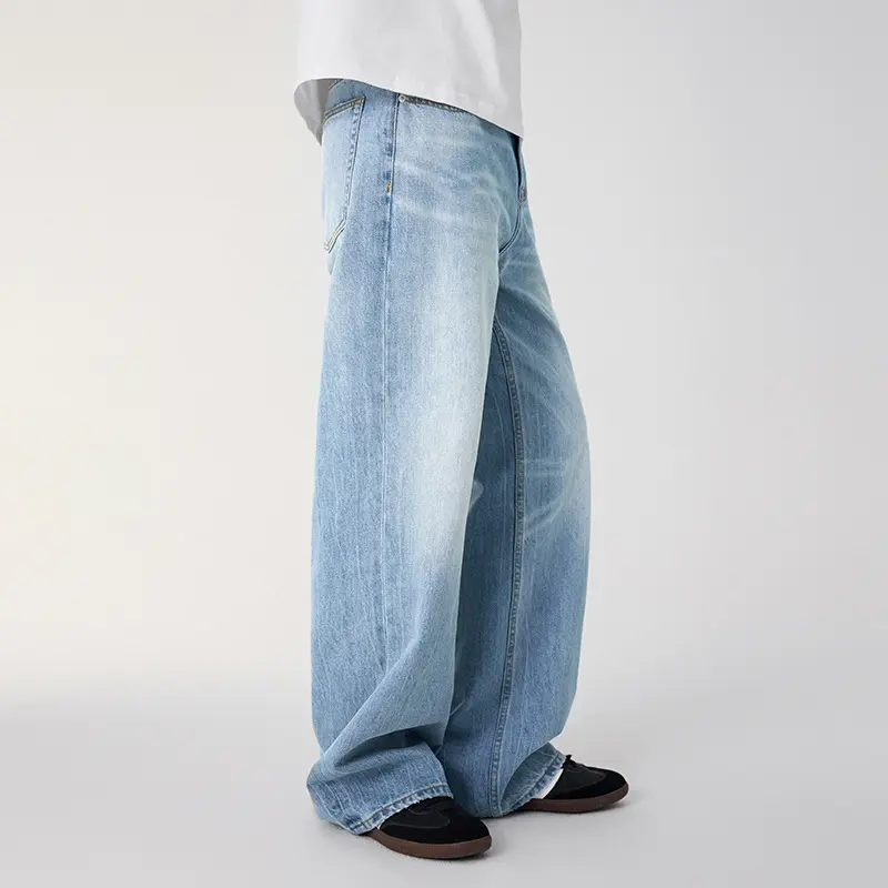 IEFB Cleanfit Baggy Men Jeans Wide Leg Summer Casual New Versatile Straight Male Denim Pants Men's Clothing Loose Fit 9W3764