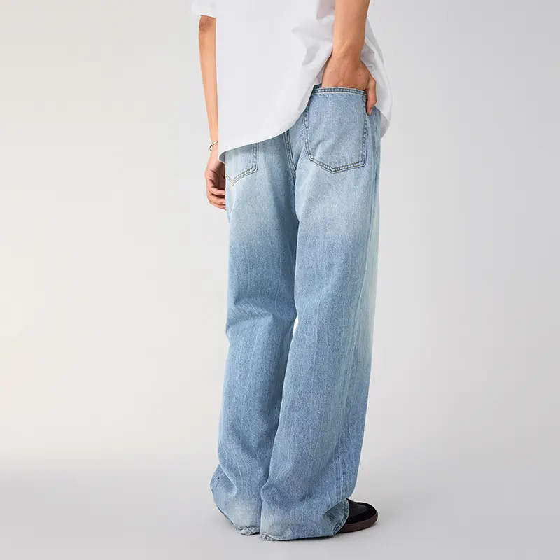 IEFB Cleanfit Baggy Men Jeans Wide Leg Summer Casual New Versatile Straight Male Denim Pants Men's Clothing Loose Fit 9W3764