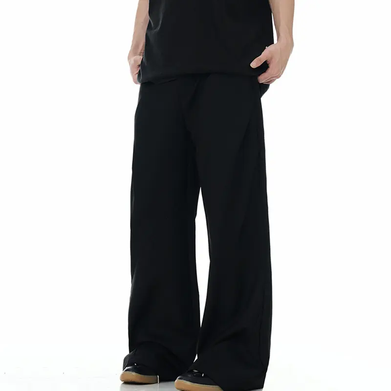 IEFB American Vintage Male Suit Pants Deconstructive Design Spliced Loose Hanging Feeling Wide Leg Straight Men Trousers 9W3072