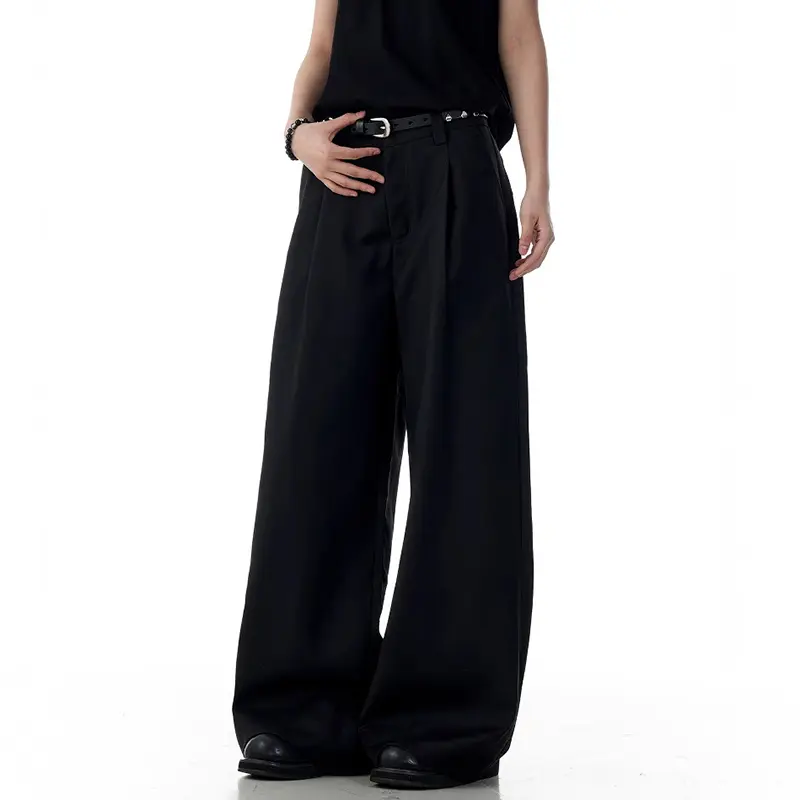 IEFB American Style Straight Men's Suit Pants Washed Vintage Pocket Decoration  Loose Casual Wide Leg Trsouers New Trendy 9W3250