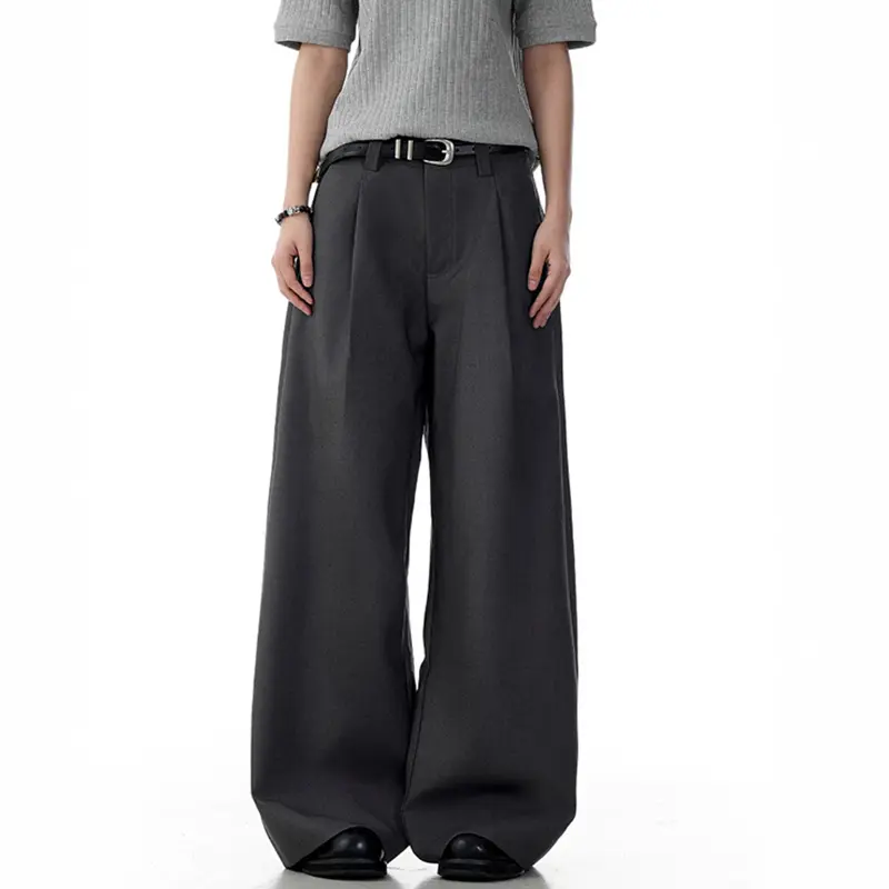 IEFB American Style Straight Men's Suit Pants Washed Vintage Pocket Decoration  Loose Casual Wide Leg Trsouers New Trendy 9W3250