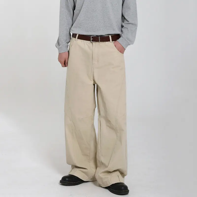 IEFB Korean Style Men's Jeans Casual Solid Color Washed Simple All-match Trousers Cleanfit Wide Leg Loose Male Jeans New 9W4253