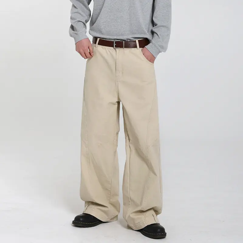 IEFB Korean Style Men's Jeans Casual Solid Color Washed Simple All-match Trousers Cleanfit Wide Leg Loose Male Jeans New 9W4253