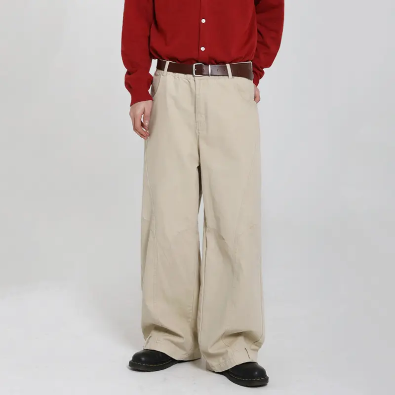 IEFB Korean Style Men's Jeans Casual Solid Color Washed Simple All-match Trousers Cleanfit Wide Leg Loose Male Jeans New 9W4253